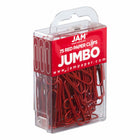 JAM PAPER - Trombone Geant Colore 2", Rouge, 2 Paquets de 75-Quantite : 2/paquet (75 par boîte)