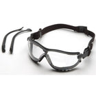 Pyramex – Lunettes de sécurité étanches V2G, verres transparents antibuée H2MAX, 6/paquet-Verres en polycarbonate résistant aux égratignures avec monture noire. Options incluses : branches et serre-tête noirs