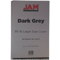 JAM Paper, Papier cartonné mat, 8,5 x 14 po, 100 lb, gris foncé, 50/paquet (64429535)-Couleur : gris foncé