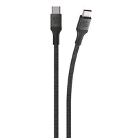 Scosche - câble tressé de recharge et synchronisation Strikeline de première qualité USB-C à USB-C - 3 m (10 pi) - gris spatial-Conçu pour offrir des taux rapides de transfert de données de haute efficacité pour la recharge des appareils de type C
