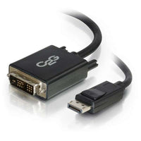C2G - Câble adaptateur DisplayPort mâle vers DVI-D mâle à liaison unique de 6 pieds - Noir (conforme à la norme TAA)-Tension nominale : 30v