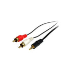 Startech ® Câble audio stéréo avec mini-prise de 3,5 mm, mâle, à 2 connecteurs RCA mâle, 28 AWG, 3 pi (MU3MMRCA)-Noir