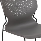 Flash Furniture - Chaise empilable grise à dossier complet de la série HERCULES, cadre enduit de poudre noire, paquet de 5-Le dossier perforé permet la circulation de l'air