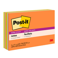 Feuillets super collants Post-it pour réunions − 6 x 4 po − collection Coup de pouce, 360 feuillets, paquet de 8-Les feuillets super collants Post-it pour distributeur ont 2 fois plus de pouvoir adhésif