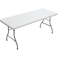 Table de banquet avec pattes pliantes, 96 po, gris clair-La surface non poreuse résiste aux taches et se nettoie facilement avec un chiffon humide