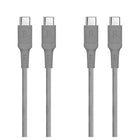 LOGiiX - Piston Connect USB-C à USB-C - Gris - Paquet de 2-Ce pack de 2 comprend 2 câbles USB-C vers USB-C de 1,2 m (3,93 pieds)