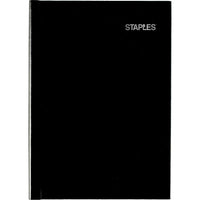 Agenda quotidien non daté à reliure rigide Staples - noir - 5 1/8 po x 7 1/2 po - bilingue-12 mois :  janvier à décembre (non datés)