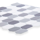 CTG – Carreaux muraux à motif ovale, multi-gris, 6 pièces-Carreaux de qualité supérieure: les carreaux de dosseret mural à peler et coller sont faits de plastique PVC de haute qualité, durable et écologique, résistant à l'eau et à la moisissure qui ne jaunit jamais avec le temps