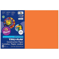 Papier de construction Pacon Tru-Ray, 12" x 18", orange, 250 feuilles-Papier au sulfite épais de 76 lb, 100 % teint en cuve avec des fibres plus longues et plus résistantes.