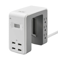 APC - protecteur de surtensions SurgeArrest Essential à 6 prises avec 4 ports USB (PE6U4W)-Protégez vos appareils contre les surtensions et les pics de tension avec une puissance de 1080 joules