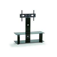 TygerClaw – Meuble pour téléviseur de 37 à 60 po, 17,7 x 50,4 x 47,2 po, noir-Meuble pour téléviseur à 2 tablettes en verre noir