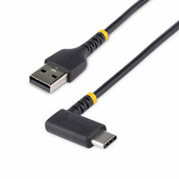 StarTech - Câble de charge USB-A vers USB-C coudé 60 W de 3 pi - Noir-Connectors: 1 x 4-pin USB 2.0 Type-A (Connector A), 1 x 24-pin USB 2.0 Type-C (Connector B)