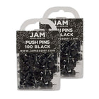 JAM Paper – Punaises, noir, 2 paquets de 100, total de 200 (222419046a)-Plastique noir avec pointe métallique