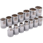 Dynamic Tools – Ensemble de 14 douilles 12 pans standards métriques, à prise de 3/8 po, 6 mm à 19 mm-Contient : 6, 7, 8, 9, 10, 11, 12, 13, 14, 15, 16, 17, 18, 19 (mm)