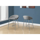 Monarch Specialties - 2298 Tabouret De Bar - Tissus Gris/Hauteur Comptoir - Paquet de 2-Recouvert en tissu texturé de couleur gris