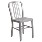 Chaise pour l’intérieur et l’extérieur, métal, argenté (CH-61200-18-SIL-GG)-Capacité de poids de 500 lb