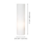Eglo - Geo lampe de table avec interrupteur sur fil - 18" - verre blanc-Dimensions: 4.75 po x 4.75 po x 17.75 po