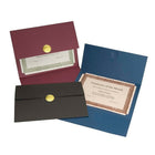 Porte-certificats St. JamesMD Elite avec médaillon doré, fini lin-Encochée pour certificats de 8 1/2 x 11 po