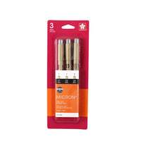 Sakura - Pigma Micron stylos design - #01, #03, #05 - Black - ensemble de 3-Contient 3 feutres fins