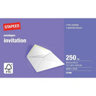 Staples - Enveloppes pour invitations avec rabats gommés, 4 3/8 x 5 3/4 po, 24 lb, blanc, paquet de 250-Idéales pour les invitations à des fêtes et événements, pour des cartes de vœux, des faire-part, des cartes de remerciements et bien plus encore