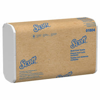 ScottMD - Essuie-tout à plis multiples 1 épaisseur, 9,2 x 9,4 po, blanc, Paquet de 16-Blanc