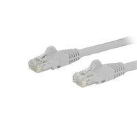 StarTech Câble de raccordement Ethernet Cat6 avec connecteurs antiaccrochements RJ-45, 8 pi, blanc (N6PATCH8WH)-Protecteurs de pinces pour connecteur RJ-45 empêchent le câble de s’accrocher ou de briser pendant l’installation