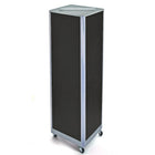 Azar Displays – Présentoir de sol à panneaux perforés sur 4 côtés et à roulettes, 60 x 16 po, noir (700406-BLK)-Présentoir rotatif carré en tour avec roulettes