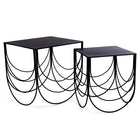 Table dappoint avec coquilles gigogne, noir 66434-1