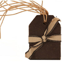 JAM PaperMD – Étiquettes pour emballage-cadeau avec ficelle, moyen, 2,25 x 1,63 po, papier kraft noir, 18/paquet (297525310 g)-3,2 oz