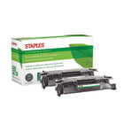 Staples Sustainable Earth - Cartouche de toner laser remise à neuf HP 80A, noir, paq./2 (CE280A)-Couleur : noir