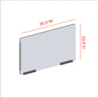 Mark Maker Modular Sneeze Guard Side - Acrylique transparent 1/4" - panneau de 35,5" Lx23,5"H - 2 traverses inférieures de 8"-Fabriqué à partir d'acrylique transparent de 1/4".