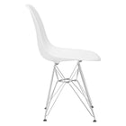 Nicer Furniture - chaise d'appoint de style Eiffel avec pieds chromés - blanc - paquet de 4-Sièges incurvés de forme ergonomique et confortables - Idéal pour la maison, le bureau, les crèches, les fêtes, les banquets, les bars et les cafés.