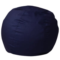 Flash Furniture – Fauteuil poire solide pour enfants, petit, croisé de coton, bleu marine-Fauteuil poire taille enfant