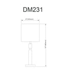 Dainolite - Lampe de table à incandescence moderne Fernanda, 1 lumière, noir mat avec abat-jour blanc-Convient aux bureaux et tables d'appoint