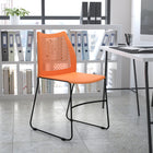 Flash Furniture – Chaise traîneau HERCULES empilable avec ouverture d’aération, capacité de 661lb, orange (RUT498AOR)-Renfort transversal avant