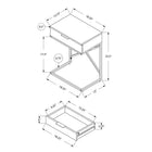 Monarch Specialties - 3474 Table D'Appoint - 24 po H/Gris/Metal Chrome-Table d'appoint polyvalente peut-être utiliser comme table d'appoint ou table de chevet