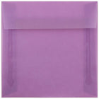 JAM Paper Enveloppes carrées de 6,5 x 6,5 po, lilas violet translucide, 250/paquet (241332378h)-Enveloppes carrées pour invitation