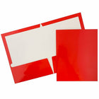 JAM PaperMD – Chemises de présentation à 2 pochettes plastifiées et lustrées, rouge, 25/paquet-Chemises en papier cartonné rouge lustré