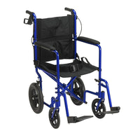 Drive Medical -  Fauteuil de transport Expedition avec boucles de verrouillage, bleu-Bleu, aluminium