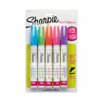 Sharpie - Marqueurs de Peinture à Base d’Huile - Pointe Moyenne - Couleurs Mode Variées - Paquet de 5-Marqueurs de peinture à base d'huile pour utilisation sur de nombreuses surfaces, y compris le métal, le bois, le caoutchouc, le plastique, la pierre et la poterie