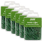 JAM Paper – Trombones standard, vert, 6 paquets de 100, total de 600 (2183752g)-Vert