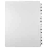 Markmaker - Serie des Intercalaires imprimes Legal, Letter Size, Blanc, 1/15th coupe, un jeu, Numero 166 - 180-Blanc