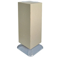 Azar Displays – Présentoir de plancher lesté à panneaux perforés emboîtables sur 4 côtés, 40 x 14 x 14 po, amande (701435-ALM)-Panneaux perforés emboîtables sur 4 côtés pivotant sur une base lestée
