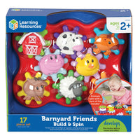 Learning Resources - Build & Spin : Amis de basse-cour-Enclenchez des engrenages et des animaux de basse-cour amicaux dans ce set de jeu portable qui aide les tout-petits à perfectionner leur motricité fine