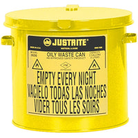 JustriteMD – Poubelles à déchets huileux, 2 gal, 9 5/8 x 9 1/8 po, jaune-Couleur : Jaune
