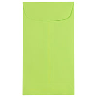 JAM Paper Enveloppes à monnaie no 6, 3 3/8 x 6 po, vert lime Brite Hue, 100/paquet-Enveloppes à monnaie