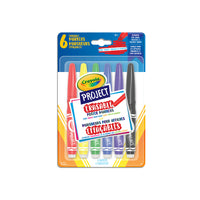 Crayola - Marqueurs d'affiches effaçables Project - 6 Couleurs Assorties-JEU DE 6 MARQUEURS POUR AFFICHES EFFAÇABLES CRAYOLA PROJECT : L'ensemble comprend des marqueurs pour affiches effaçables dans les teintes de rouge, jaune, vert, bleu, violet et noir.