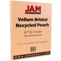 JAM Paper Papier vélin cartonné, 8 1/2 x 11 po, 67 lb, pêche, 250/paquet-Pêche