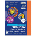 Papier de construction Pacon Tru-Ray, 9" x 12", orange, 250 feuilles-Papier au sulfite épais de 76 lb, 100 % teint en cuve avec des fibres plus longues et plus résistantes.