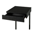 Brassex – Support pour ordinateur portatif avec tiroir et roulettes 13612-BK, 18,5 x 15,5 x 30 po, noir-Couleur : Noir, Matériel : MDF
